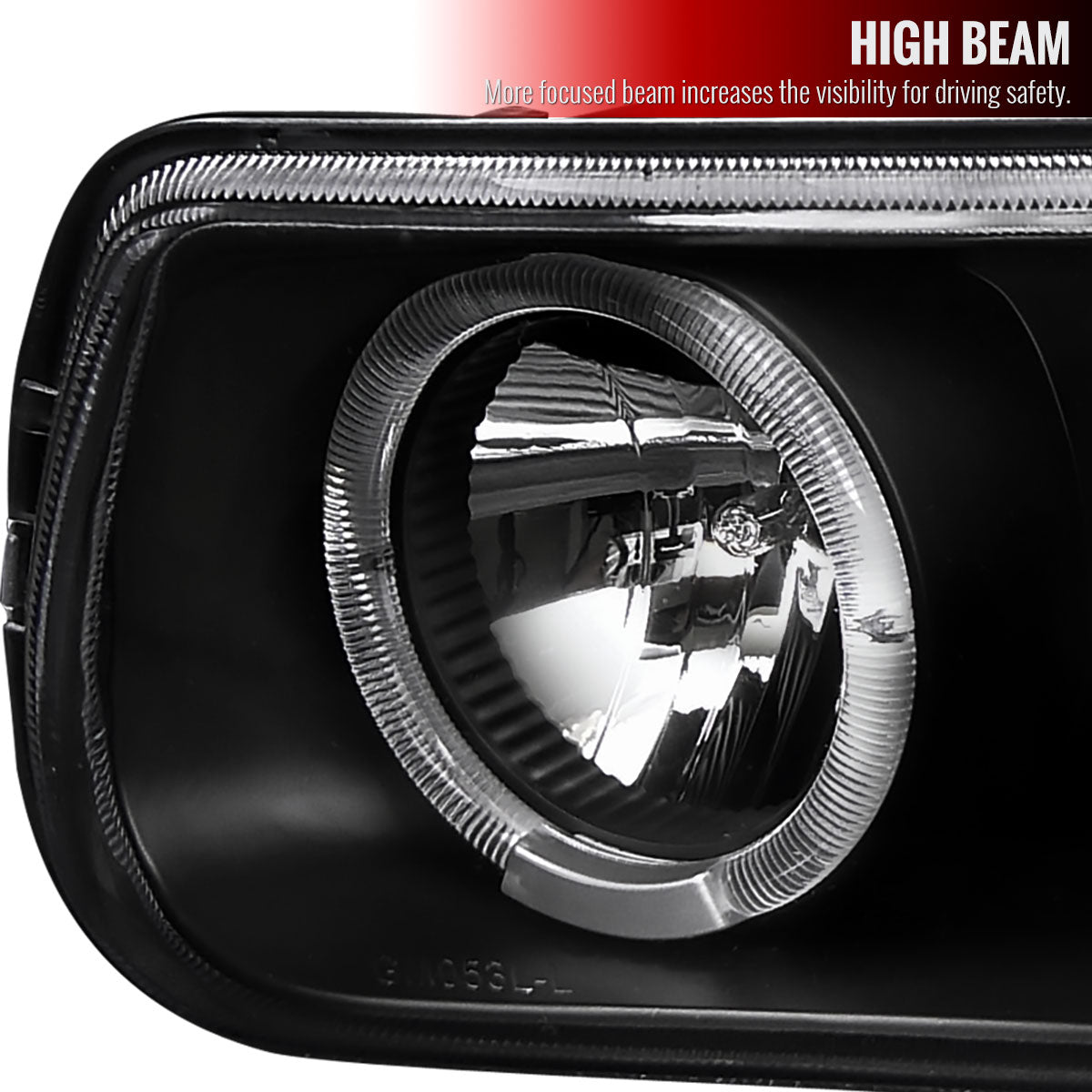 1999-2002 Chevrolet Silverado/ 2000-2006 Tahoe Suburban Dual Halo Projector Headlights w/ Bumper Lights (Matte Black Housing/Clear Lens)