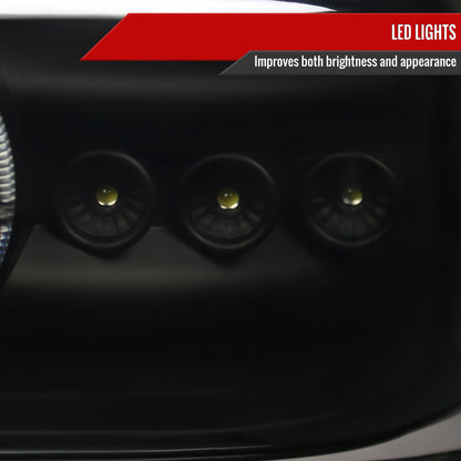 1999-2002 Chevrolet Silverado/ 2000-2006 Tahoe Suburban Dual Halo Projector Headlights w/ Bumper Lights (Black Housing/Smoked Lens)