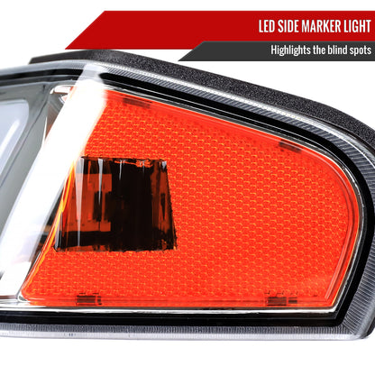 2004-2012 Chevrolet Colorado/GMC Canyon Full LED Bumper Corner Signal Lights (Chrome Housing/Clear Lens)