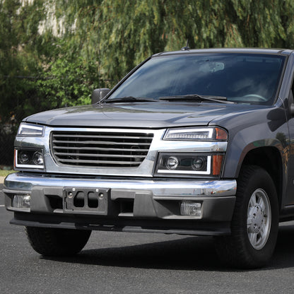 2004-2012 Chevrolet Colorado/GMC Canyon Full LED Bumper Corner Signal Lights (Matte Black Housing/Clear Lens)