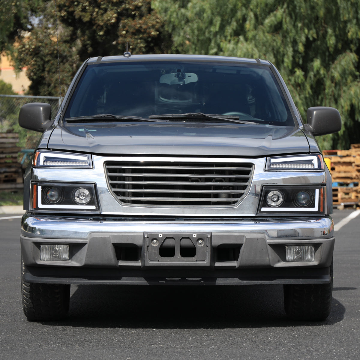 2004-2012 Chevrolet Colorado/GMC Canyon Full LED Bumper Corner Signal Lights (Matte Black Housing/Clear Lens)