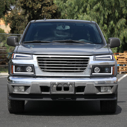 2004-2012 Chevrolet Colorado/GMC Canyon Full LED Bumper Corner Signal Lights (Matte Black Housing/Clear Lens)