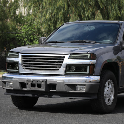 2004-2012 Chevrolet Colorado/GMC Canyon Full LED Bumper Corner Signal Lights (Matte Black Housing/Smoked Lens)