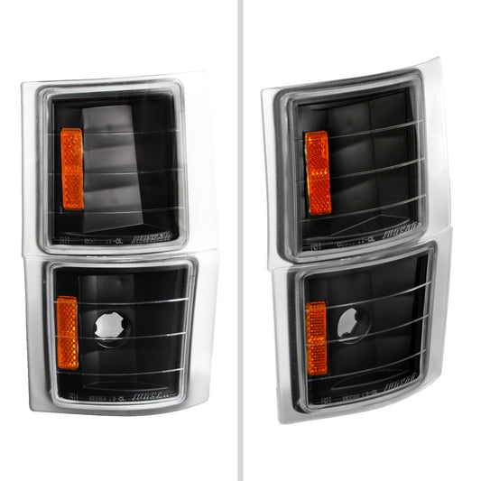 1994-1998 Chevrolet C/K Silverado/Tahoe Corner Lights (Matte Black Housing/Clear Lens)