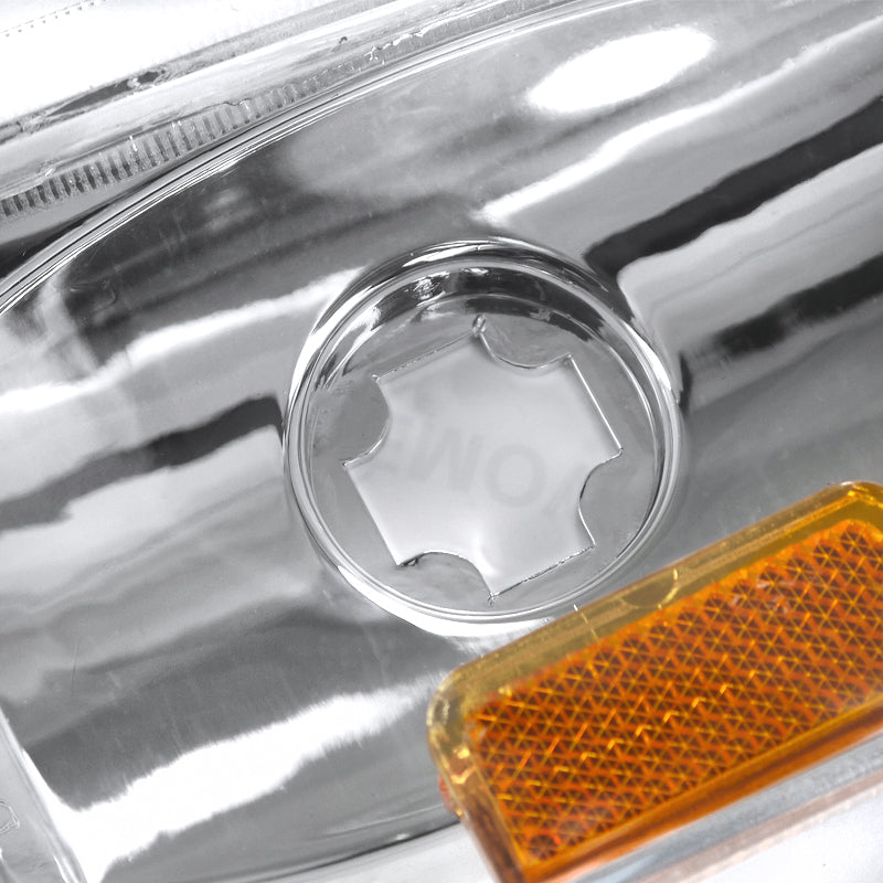 1988-1993 GMC Sierra/Yukon Chevrolet Silverado Corner Lights w/ Amber Reflectors (Chrome Housing/Clear Lens)