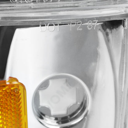 1988-1993 GMC Sierra/Yukon Chevrolet Silverado Corner Lights w/ Amber Reflectors (Chrome Housing/Clear Lens)