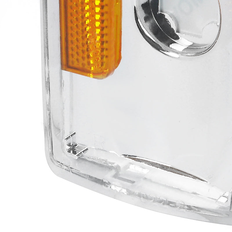 1988-1993 GMC Sierra/Yukon Chevrolet Silverado Corner Lights w/ Amber Reflectors (Chrome Housing/Clear Lens)
