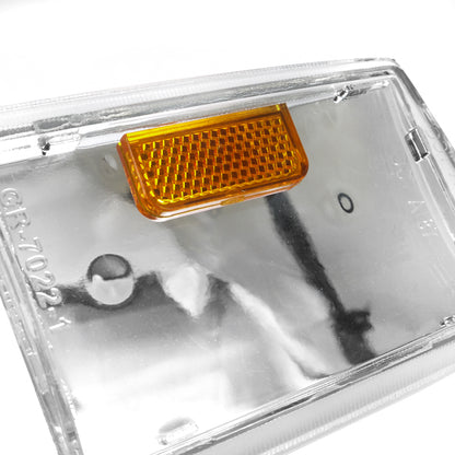 1988-1993 GMC Sierra/Yukon Chevrolet Silverado Corner Lights w/ Amber Reflectors (Chrome Housing/Clear Lens)