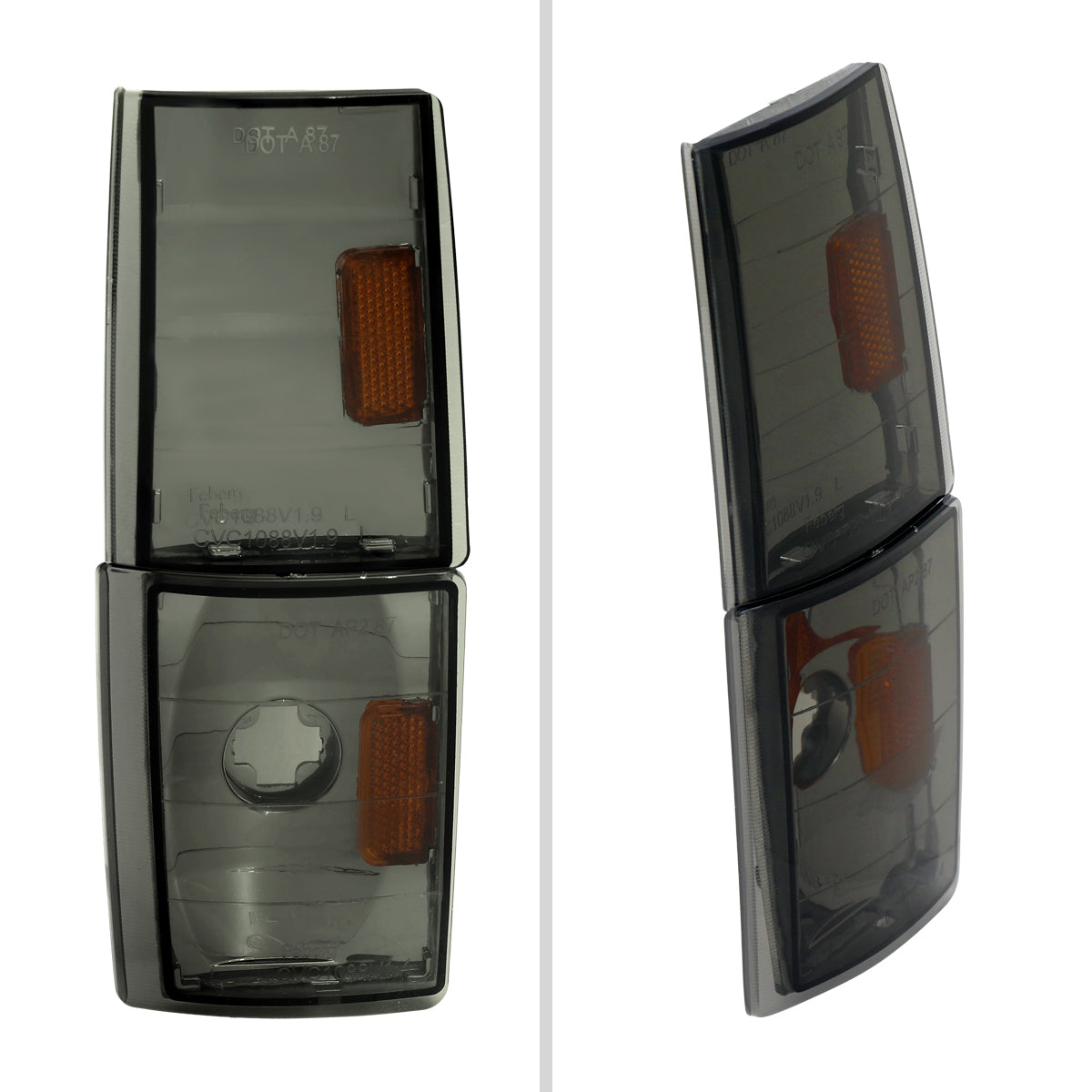 1988-1993 Chevy C/K Silverado GMC Sierra Yukon Smoked Corner Lights (Chrome Housing/Smoked Lens)