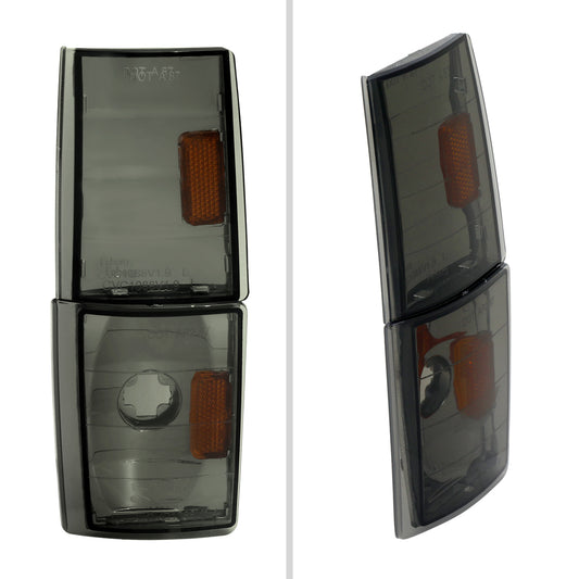 1988-1993 Chevy C/K Silverado GMC Sierra Yukon Smoked Corner Lights (Chrome Housing/Smoked Lens)
