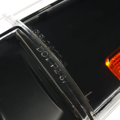 1988-1993 GMC Sierra/Yukon Chevrolet Silverado Corner Lights w/ Amber Reflectors (Matte Black Housing/Clear Lens)