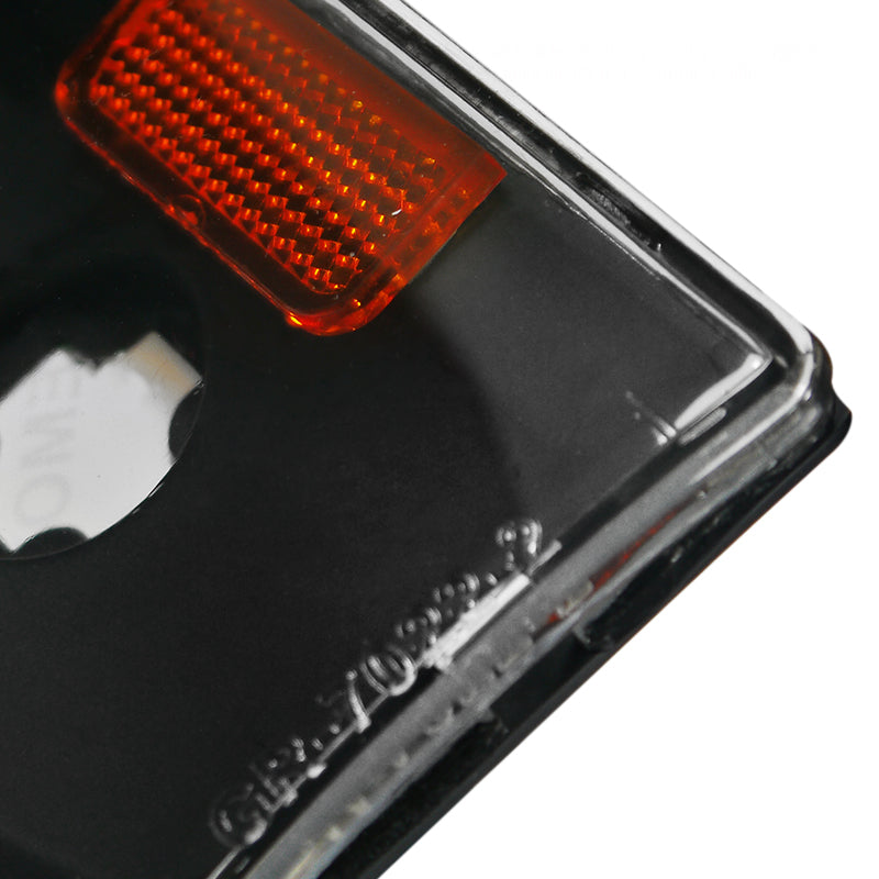 1988-1993 GMC Sierra/Yukon Chevrolet Silverado Corner Lights w/ Amber Reflectors (Matte Black Housing/Clear Lens)