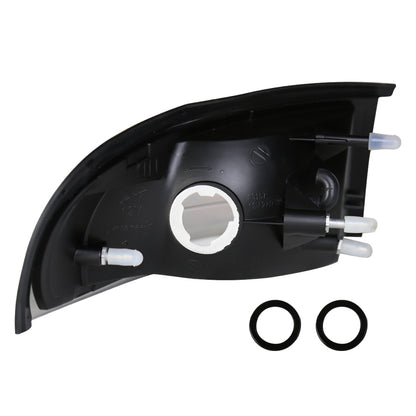 1994-1998 Ford Mustang Corner Parking Turn Signal Lights w/ Amber Reflector (Matte Black Housing/Clear Lens)