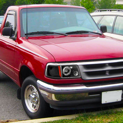 1993-1997 Ford Ranger Factory Style Corner Parking Turn Signal Lights (Matte Black Housing/Clear Lens)