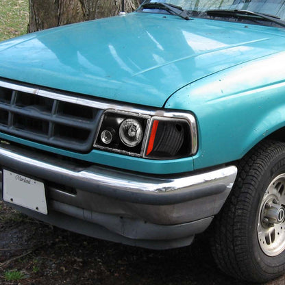 1993-1997 Ford Ranger Factory Style Corner Parking Turn Signal Lights (Matte Black Housing/Clear Lens)