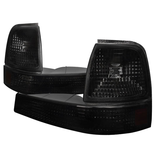 1998-2000 Ford Ranger Corner Parking Turn Signal Lights (Chrome Housing/Smoked Lens)