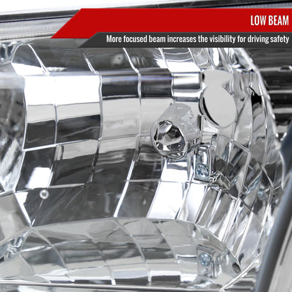 2000-2001 Toyota Camry Factory Style Headlights w/ Amber Reflectors (Chrome Housing/Clear Lens)