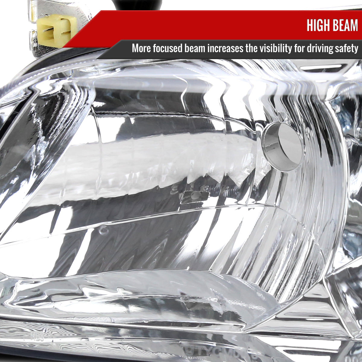 2000-2001 Toyota Camry Factory Style Headlights w/ Amber Reflectors (Chrome Housing/Clear Lens)