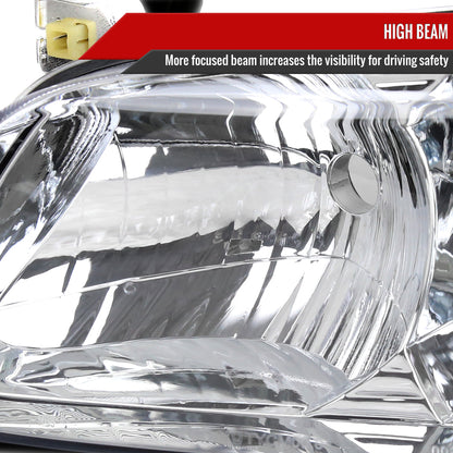 2000-2001 Toyota Camry Factory Style Headlights w/ Amber Reflectors (Chrome Housing/Clear Lens)