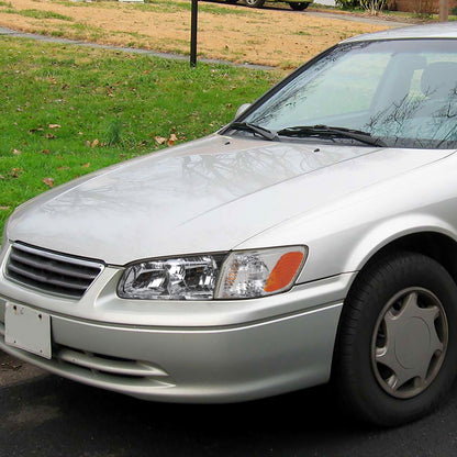 2000-2001 Toyota Camry Factory Style Headlights w/ Amber Reflectors (Chrome Housing/Clear Lens)