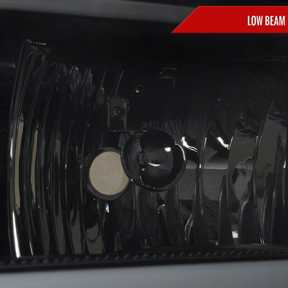 2004-2012 Chevrolet Colorado GMC Canyon/2006-2008 ISUZU I-Series Sequential Turn Signal Factory Style Headlights with LED Bar (Matte Black Housing/Smoked Lens)