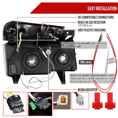 2004-2012 Chevrolet Colorado GMC Canyon/2006-2008 ISUZU I-Series Sequential Turn Signal Factory Style Headlights with LED Bar (Matte Black Housing/Smoked Lens)