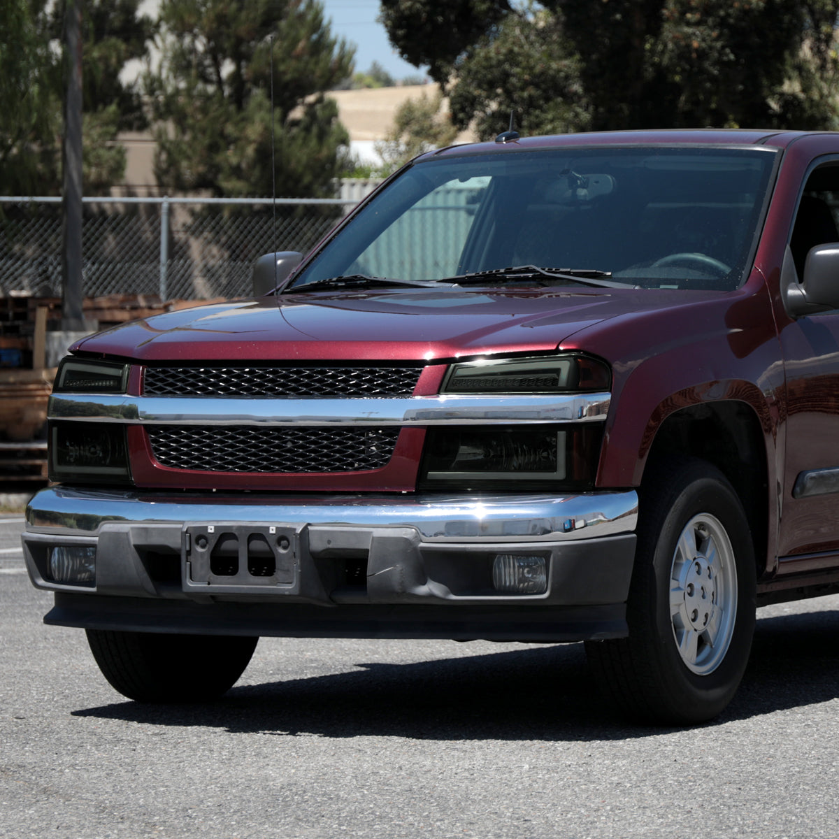 2004-2012 Chevrolet Colorado GMC Canyon/2006-2008 ISUZU I-Series Sequential Turn Signal Factory Style Headlights with LED Bar (Matte Black Housing/Smoked Lens)