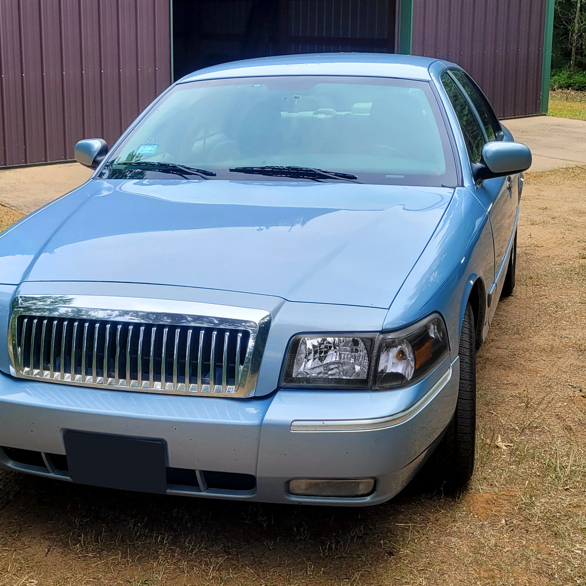 2006-2011 Mercury Grand Marquis Factory Style Headlights and Corner Lamps (Matte Black Headlights/Clear Lens)