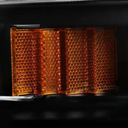 1990-1993 Acura Integra Factory Style Crystal Headlights w/ Amber Reflectors (Matte Black Housing/Clear Lens)