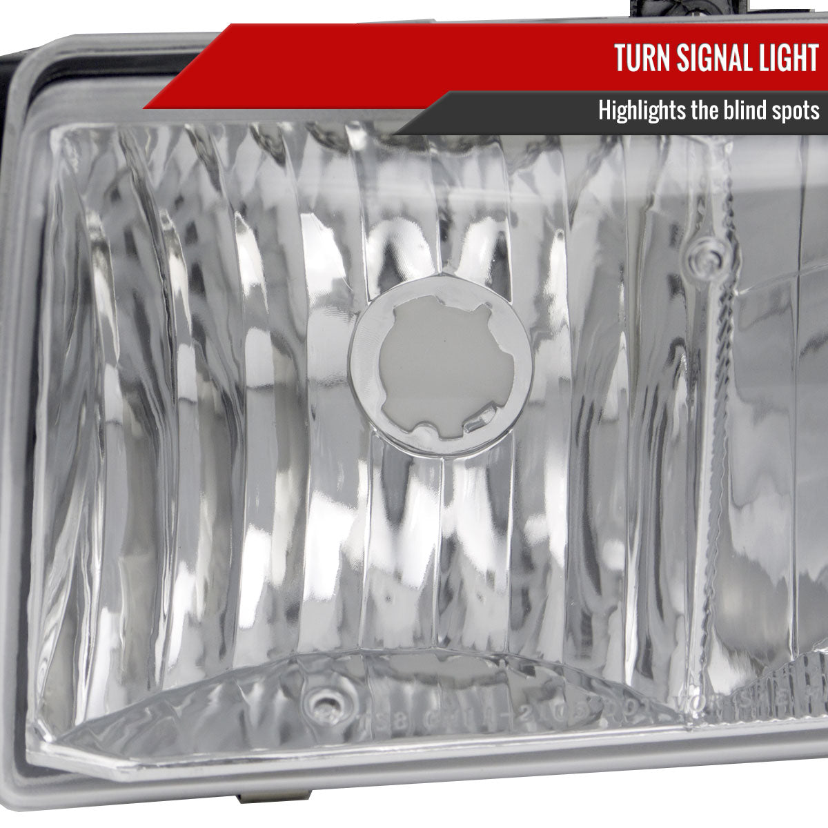 1991-1996 Chevrolet Caprice / 1994-1996 Impala Factory Style Crystal Headlights w/ Corner Signal Lights (Chrome Housing/Clear Lens)