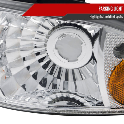 1991-1996 Chevrolet Caprice / 1994-1996 Impala Factory Style Crystal Headlights w/ Corner Signal Lights (Chrome Housing/Clear Lens)