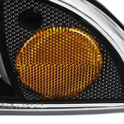 1991-1996 Chevrolet Caprice / 1994-1996 Impala Factory Style Crystal Headlights w/ Corner Signal Lights (Matte Black Housing/Clear Lens)