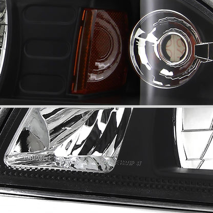 1987-1993 Ford Mustang Factory Style Crystal Headlights (Matte Black Housing/Clear Lens)