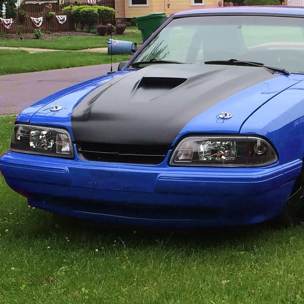 1987-1993 Ford Mustang Factory Style Crystal Headlights (Matte Black Housing/Clear Lens)