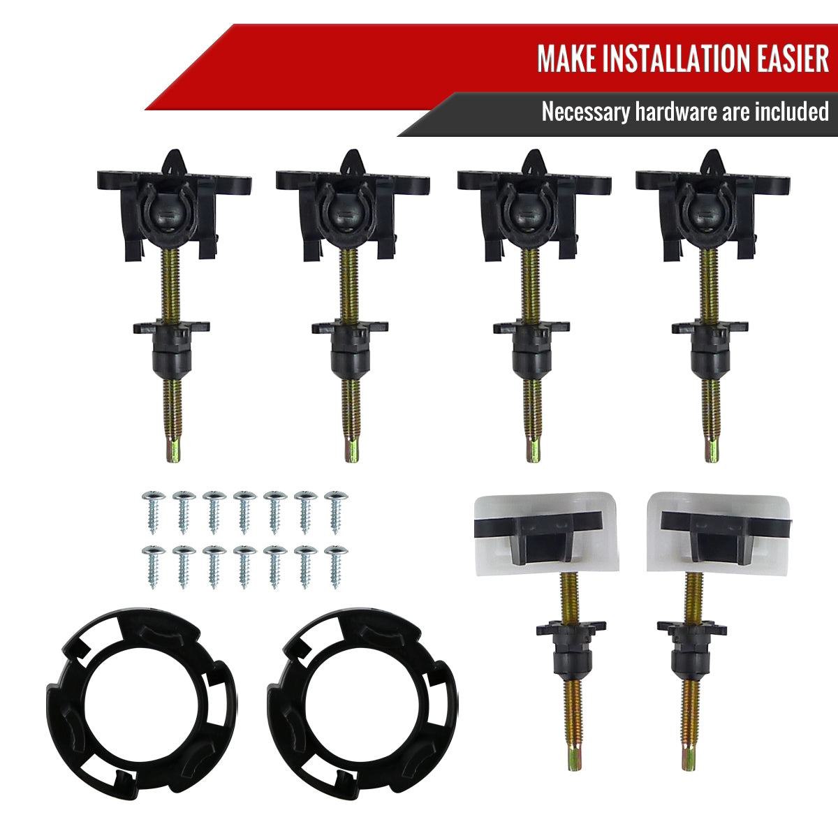 1994-1998 Ford Mustang 1PC Crystal Headlights w/ Amber Reflectors (Matte Black Housing/Clear Lens)