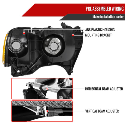 1994-2001 Dodge RAM 1500/2500/3500 Factory Style Headlights and Corner Lights (Chrome Housing/Clear Lens)