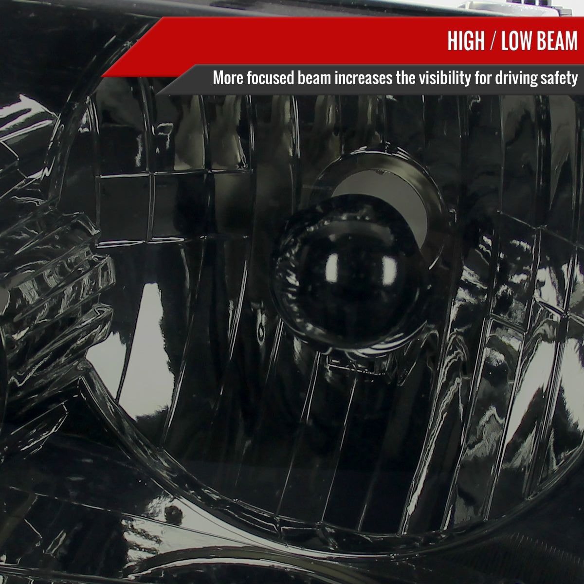 2001-2011 Ford Ranger Factory Style Headlights w/ Amber Lens Corner Signal Lights (Chrome Housing/Smoked Lens)