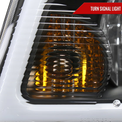 2001-2011 Ford Ranger LED Bar Factory Style Headlights w/Amber Corner Lamp (Matte Black Housing/Clear Lens)