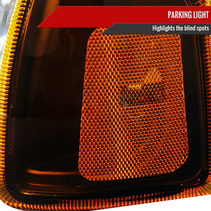 2001-2011 Ford Ranger Factory Style Headlights w/ Amber Lens Corner Signal Lights (Matte Black Housing/Clear Lens)