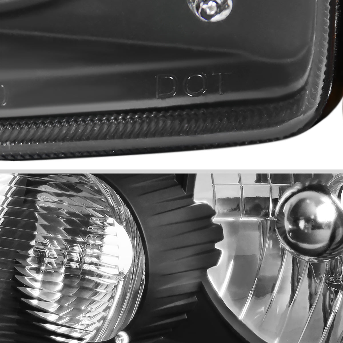 2001-2011 Ford Ranger Factory Style Headlights w/ Amber Lens Corner Signal Lights (Matte Black Housing/Clear Lens)