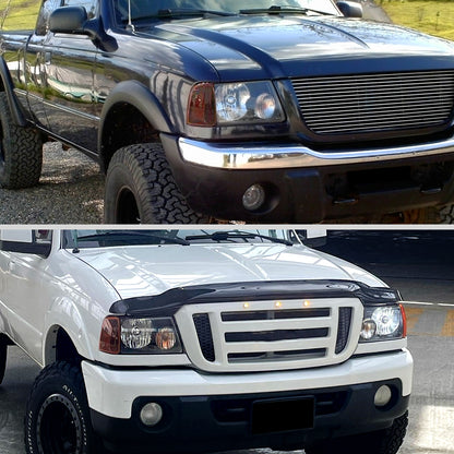 2001-2011 Ford Ranger Factory Style Headlights w/ Amber Lens Corner Signal Lights (Matte Black Housing/Clear Lens)