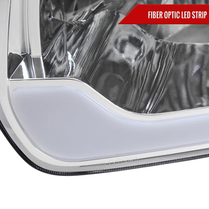 2005-2006 Toyota Tundra/2005-2007 Sequoia LED Bar Factory Style Headlights w/Corner Lamps and Amber Reflector (Chrome Housing/Clear Lens)