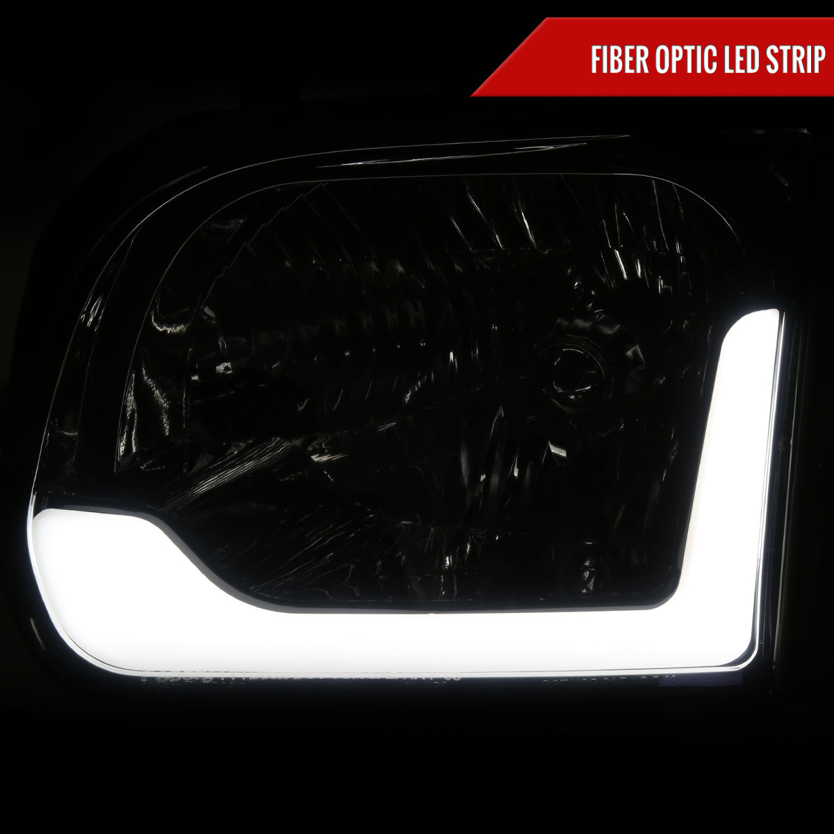 2005-2006 Toyota Tundra/2005-2007 Sequoia LED Bar Factory Style Headlights w/Corner Lamps and Amber Reflector (Chrome Housing/Smoked Lens)