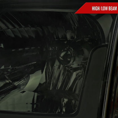 2005-2006 Toyota Tundra/2005-2007 Sequoia LED Bar Factory Style Headlights w/Corner Lamps and Amber Reflector (Chrome Housing/Smoked Lens)