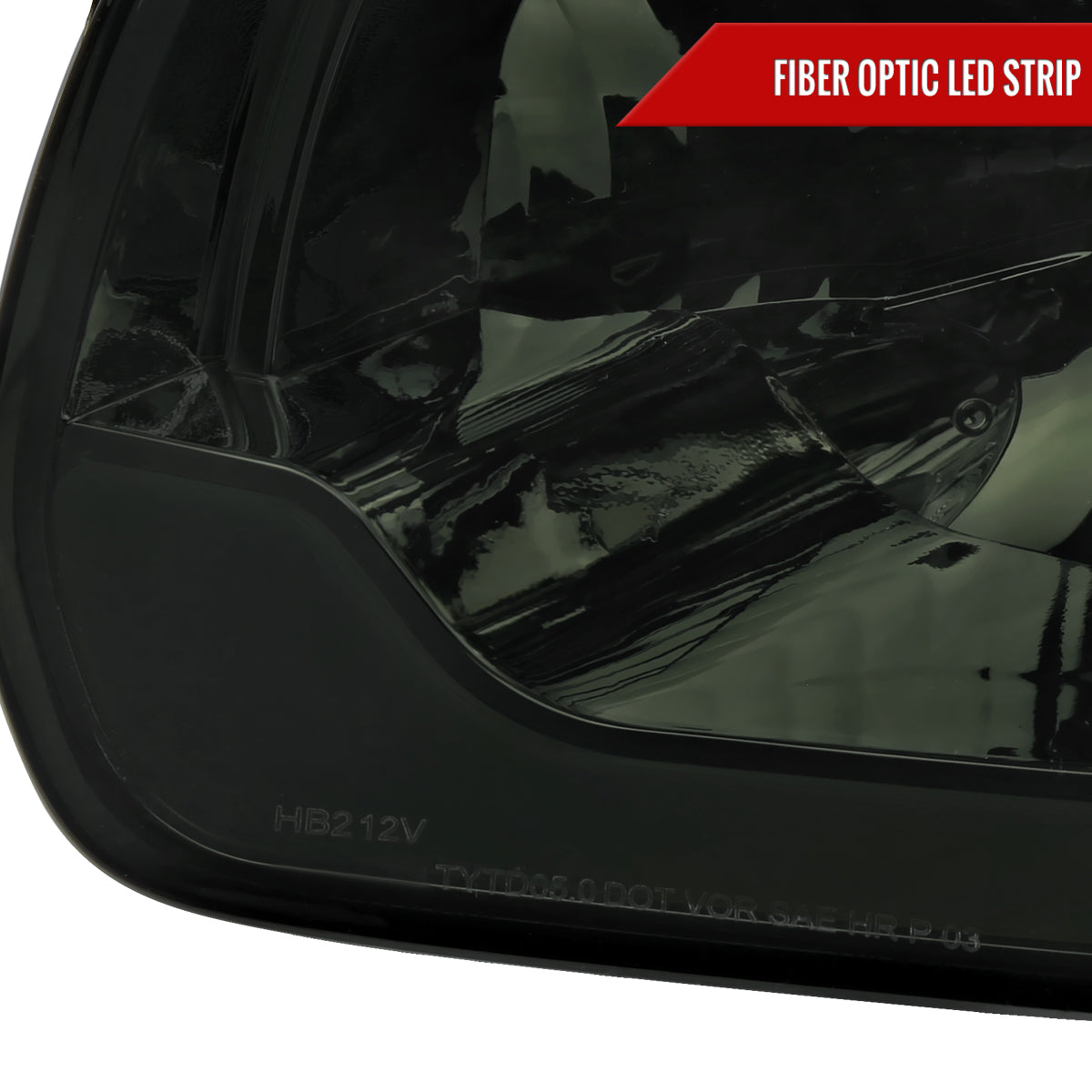 2005-2006 Toyota Tundra/2005-2007 Sequoia LED Bar Factory Style Headlights w/Corner Lamps and Amber Reflector (Chrome Housing/Smoked Lens)