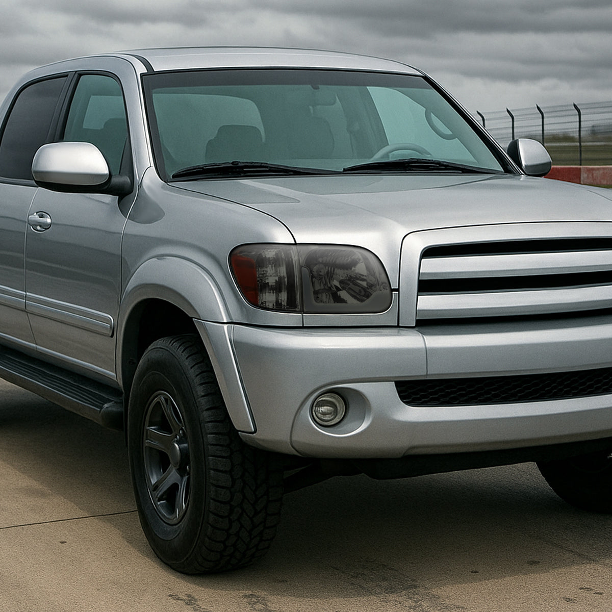 2005-2006 Toyota Tundra/2005-2007 Sequoia LED Bar Factory Style Headlights w/Corner Lamps and Amber Reflector (Chrome Housing/Smoked Lens)