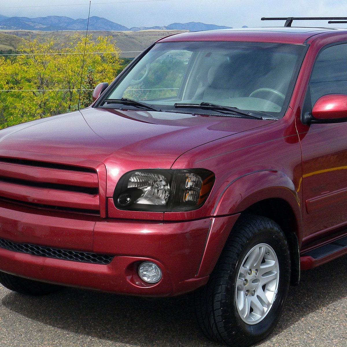 2005-2006 Toyota Tundra / 2005-2007 SR5 Limited Sequoia Factory Style Crystal Headlights w/ Corner Signal Lights (Matte Black Housing/Clear Lens)