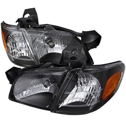 1997-2005 Chevrolet Venture Pontiac Montana/Trans Sport Crystal Headlights (Matte Black Housing/Clear Lens)