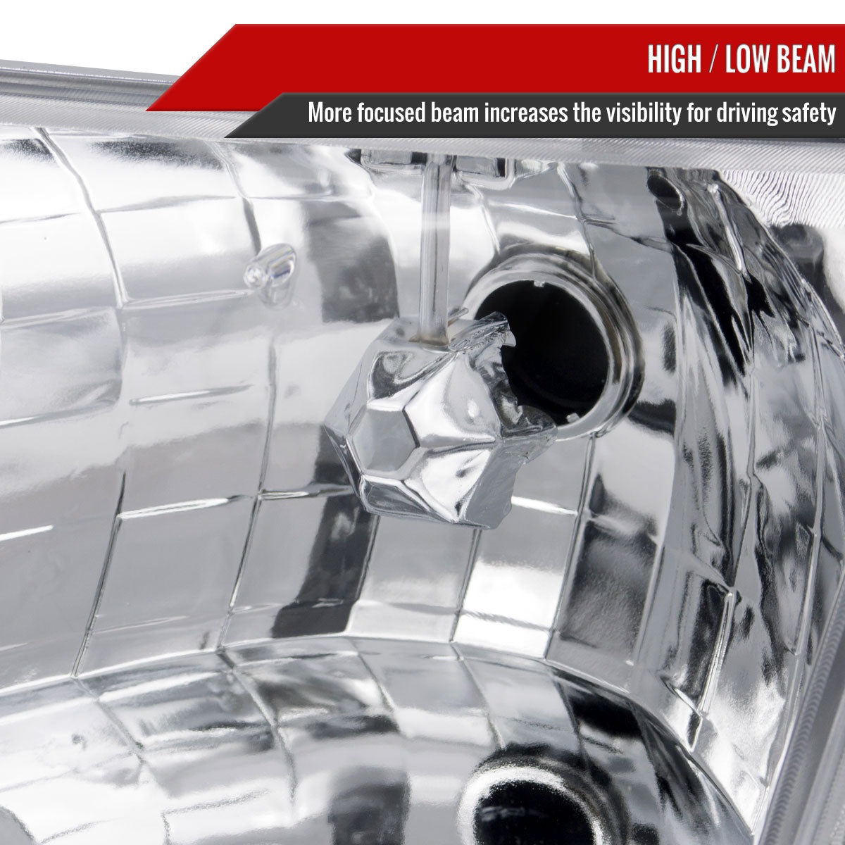 1998-2011 Ford Crown Victoria Factory Style Headlights w/ Corner Signal Lights (Chrome Housing/Clear Lens)