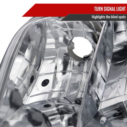 1998-2011 Ford Crown Victoria Factory Style Headlights w/ Corner Signal Lights (Chrome Housing/Clear Lens)